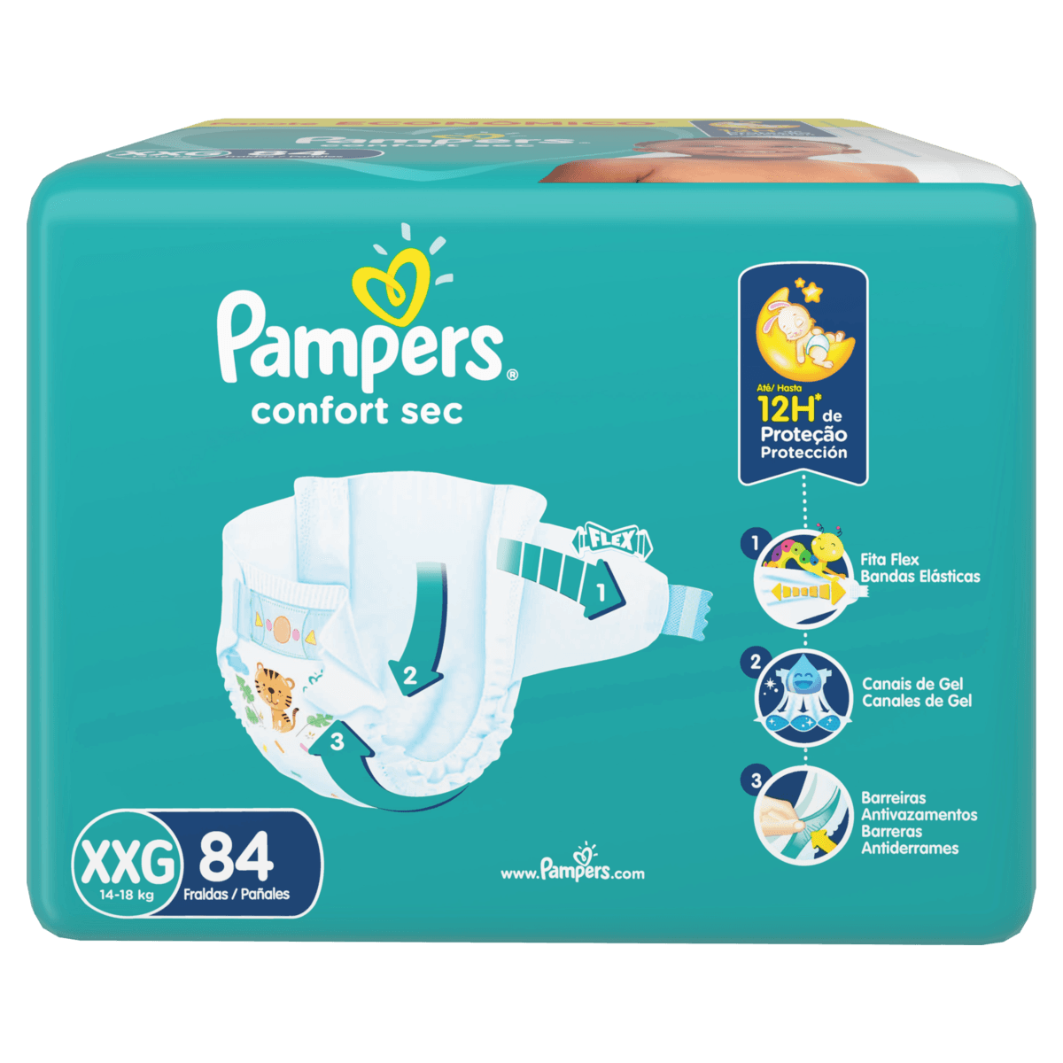 Fralda Descartável Pampers Confort Sec XXG 84 Unidades - Imagem 2