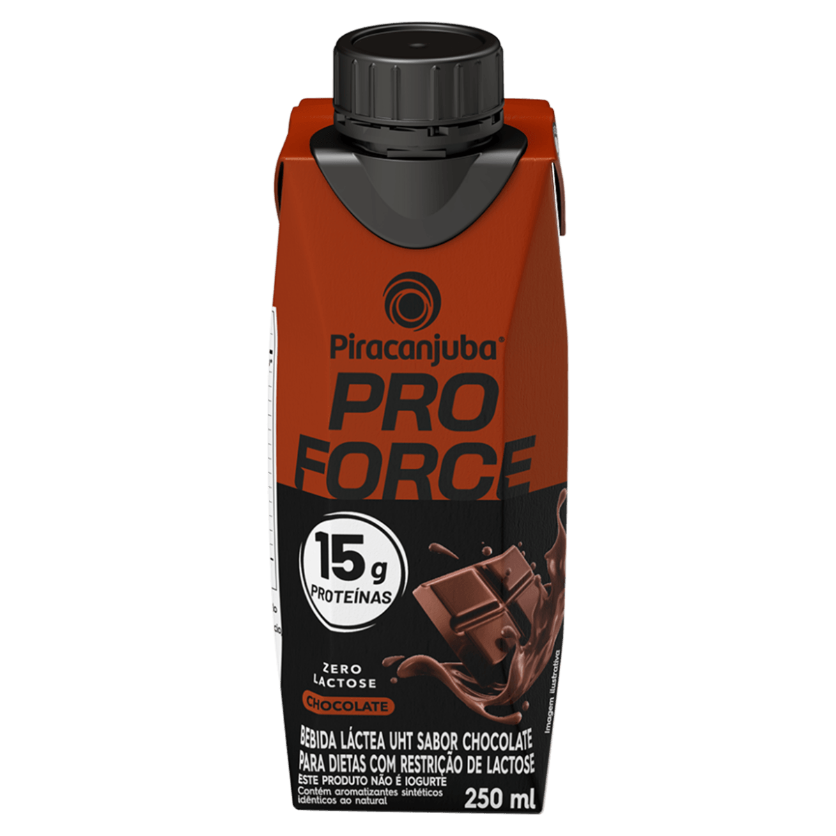 Bebida Láctea UHT Pro Force Whey 250ml Chocolate Zero Lactose Piracanjuba