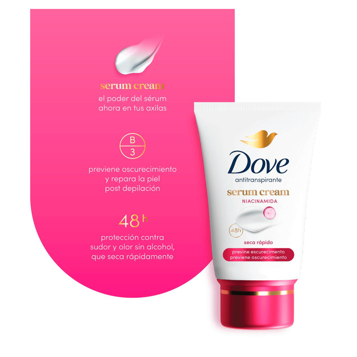 Desodorante Antitranspirante Creme Dove Creme Sérum Feminino 48h - 50g - Imagem 5