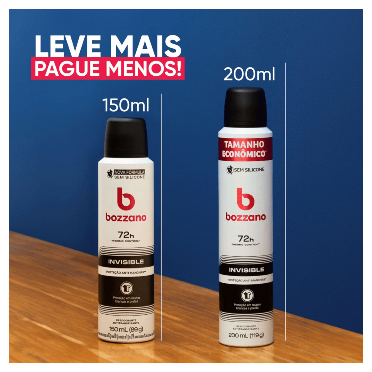 Desodorante Aerossol Bozzano Invisible 72h - 200ml - Imagem 5