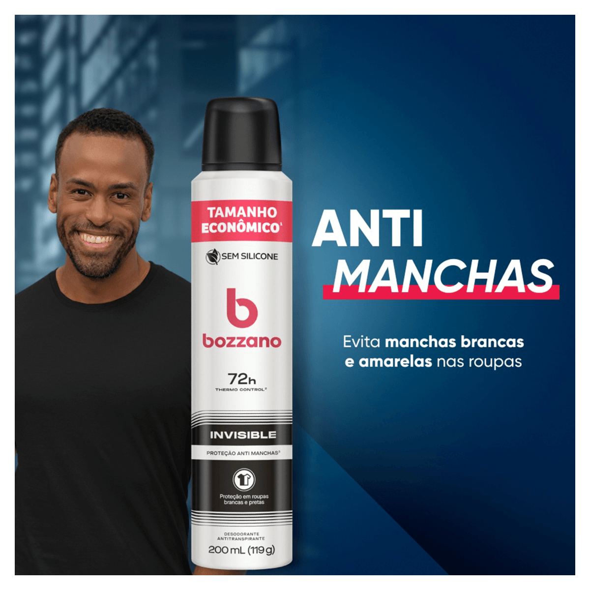 Desodorante Aerossol Bozzano Invisible 72h - 200ml - Imagem 6