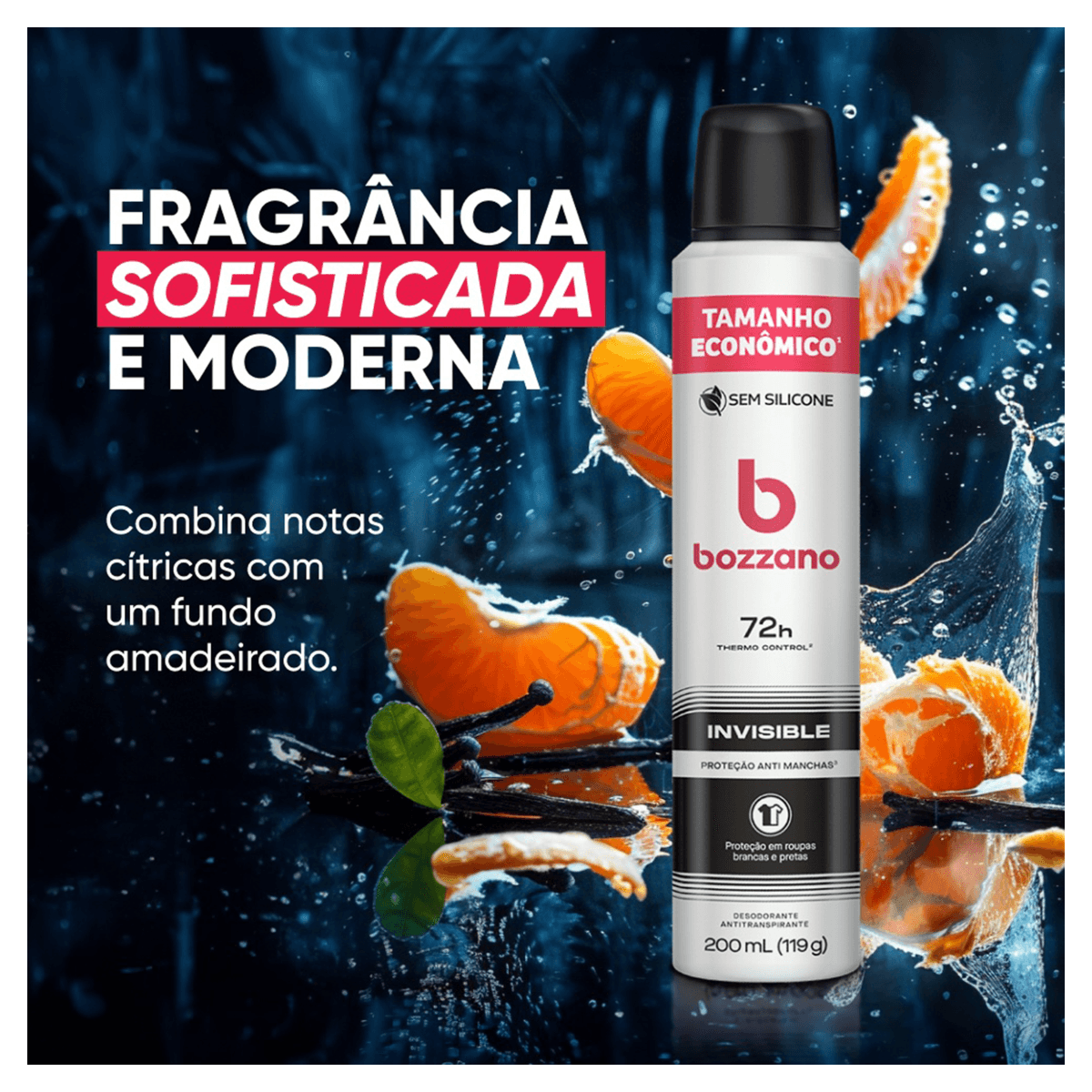 Desodorante Aerossol Bozzano Invisible 72h - 200ml - Imagem 7