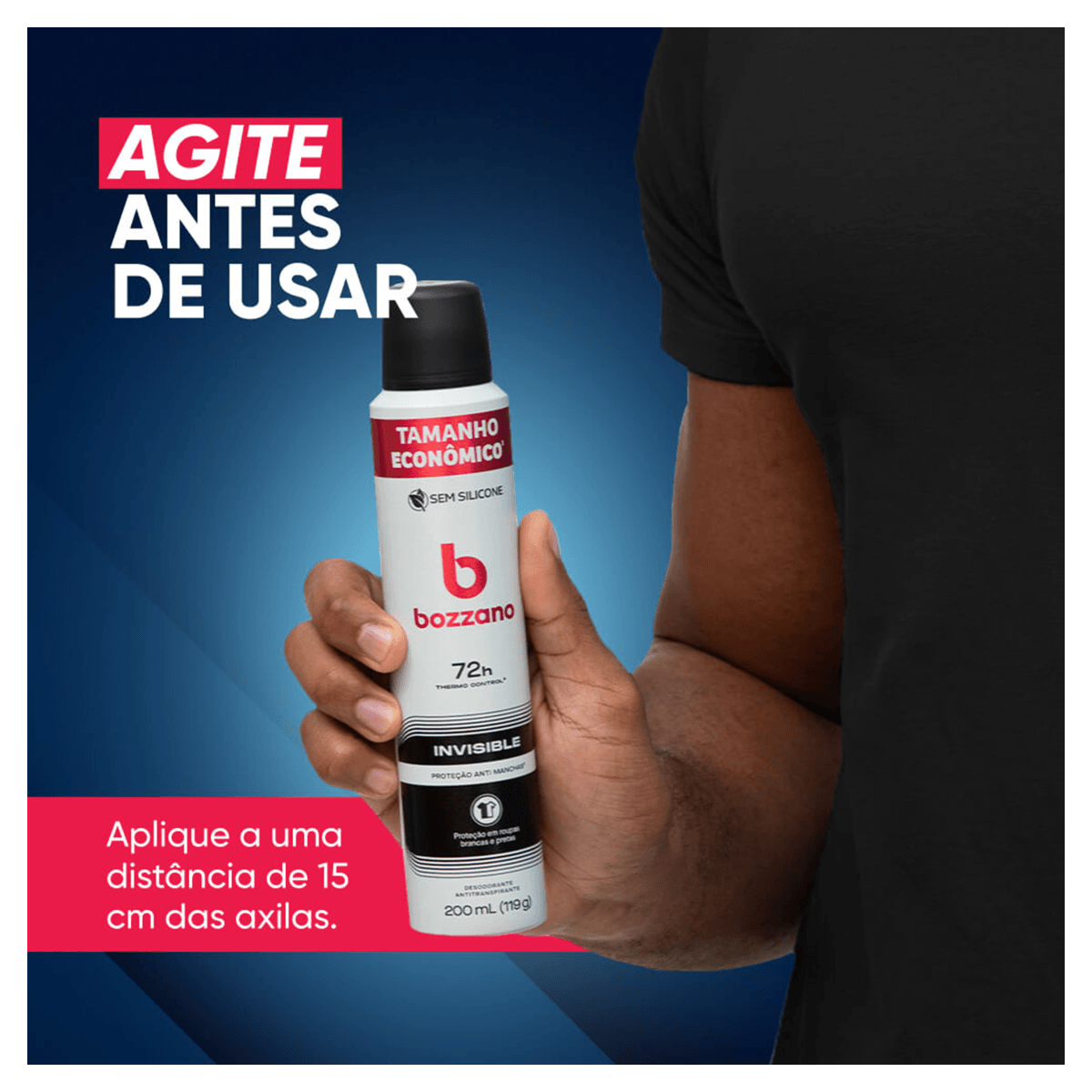 Desodorante Aerossol Bozzano Invisible 72h - 200ml - Imagem 8