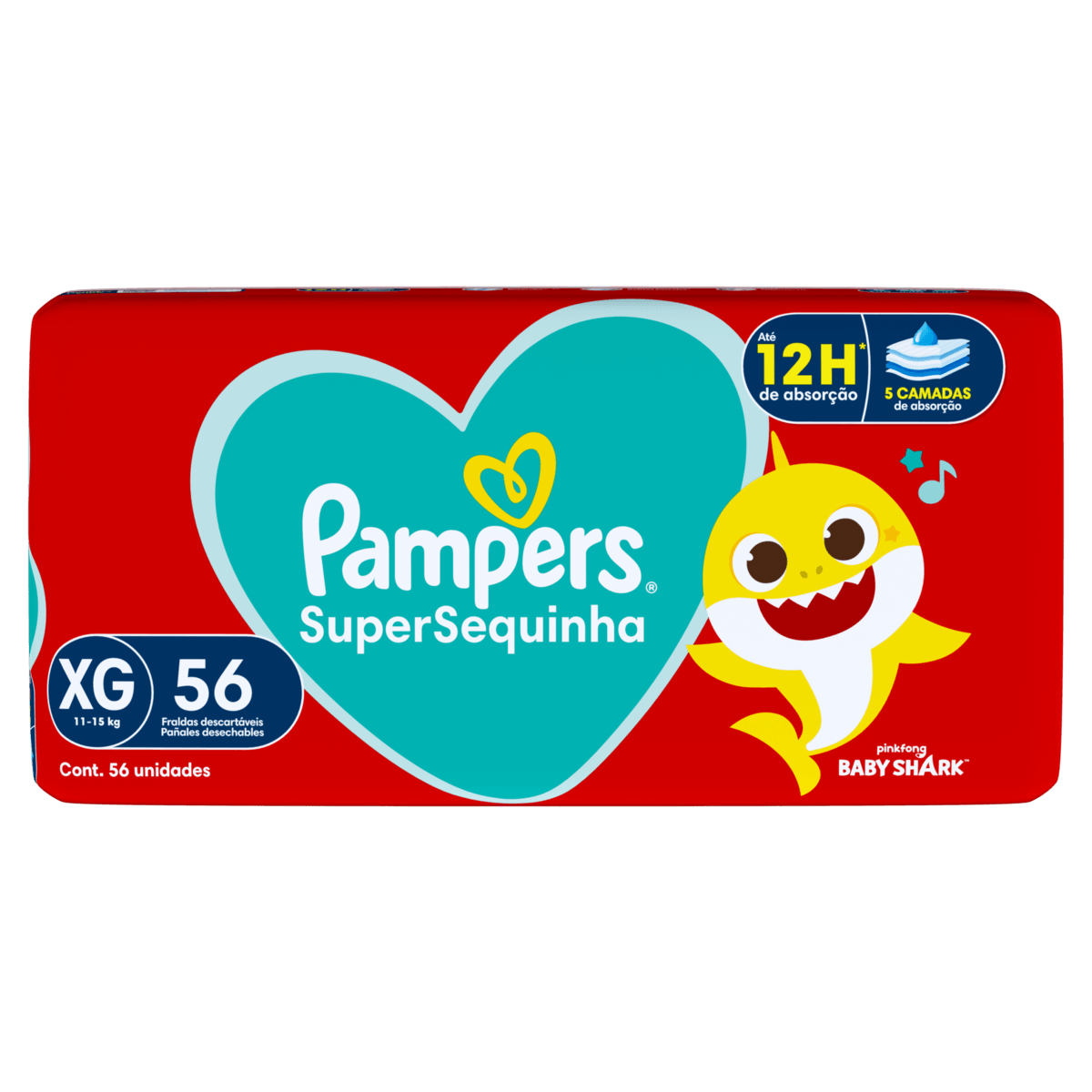 Fralda Pampers SuperSequinha 56 unidades XG