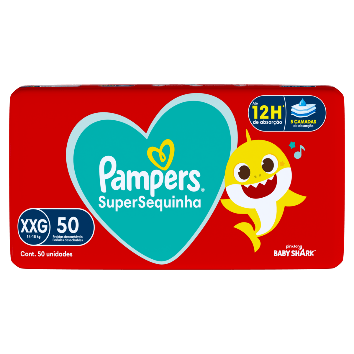 Fralda Pampers SuperSequinha 50 unidades XXG