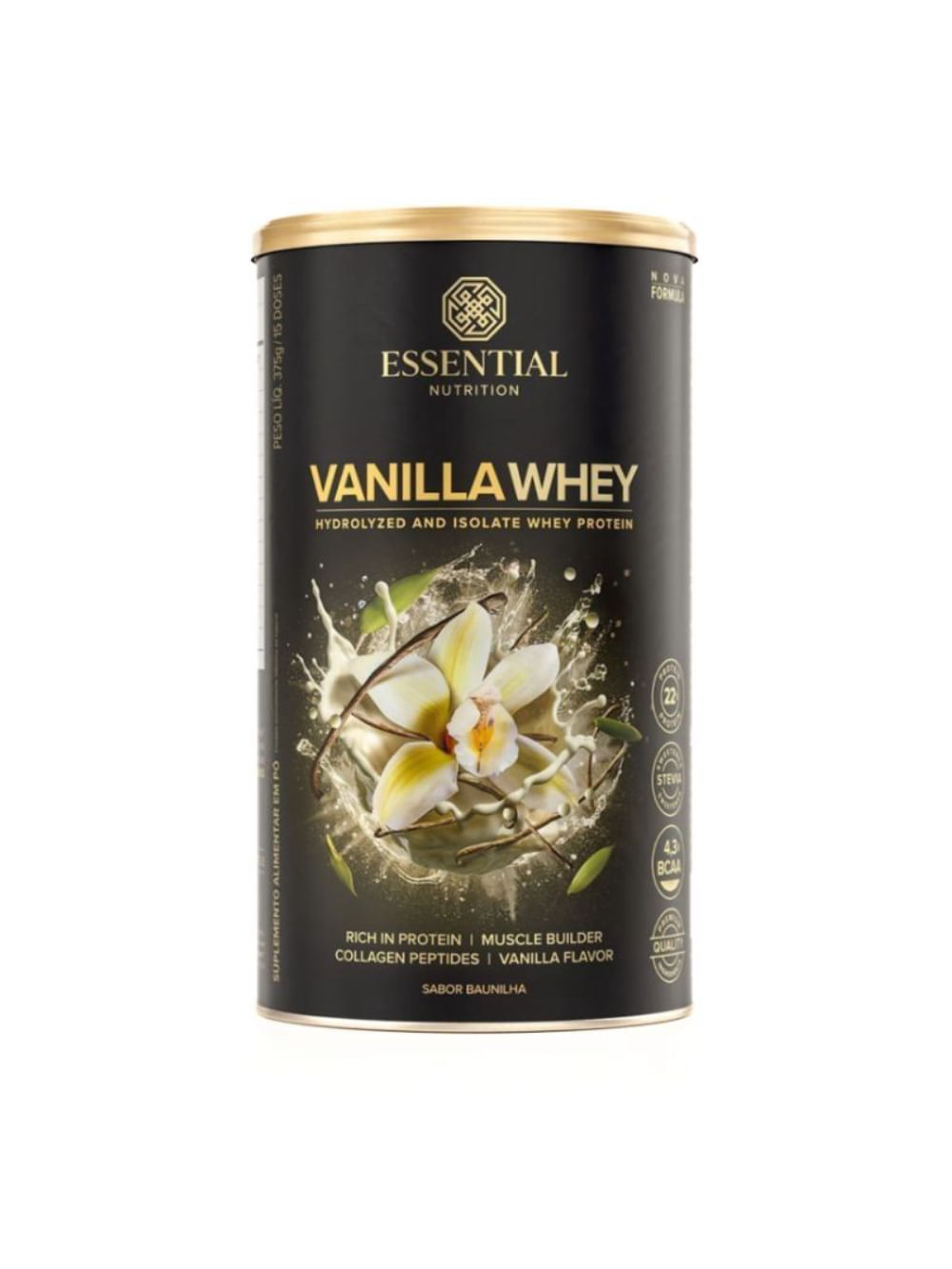 Vanilla Whey Protein Hidrolisado e Isolado 375g Essential Nutrition