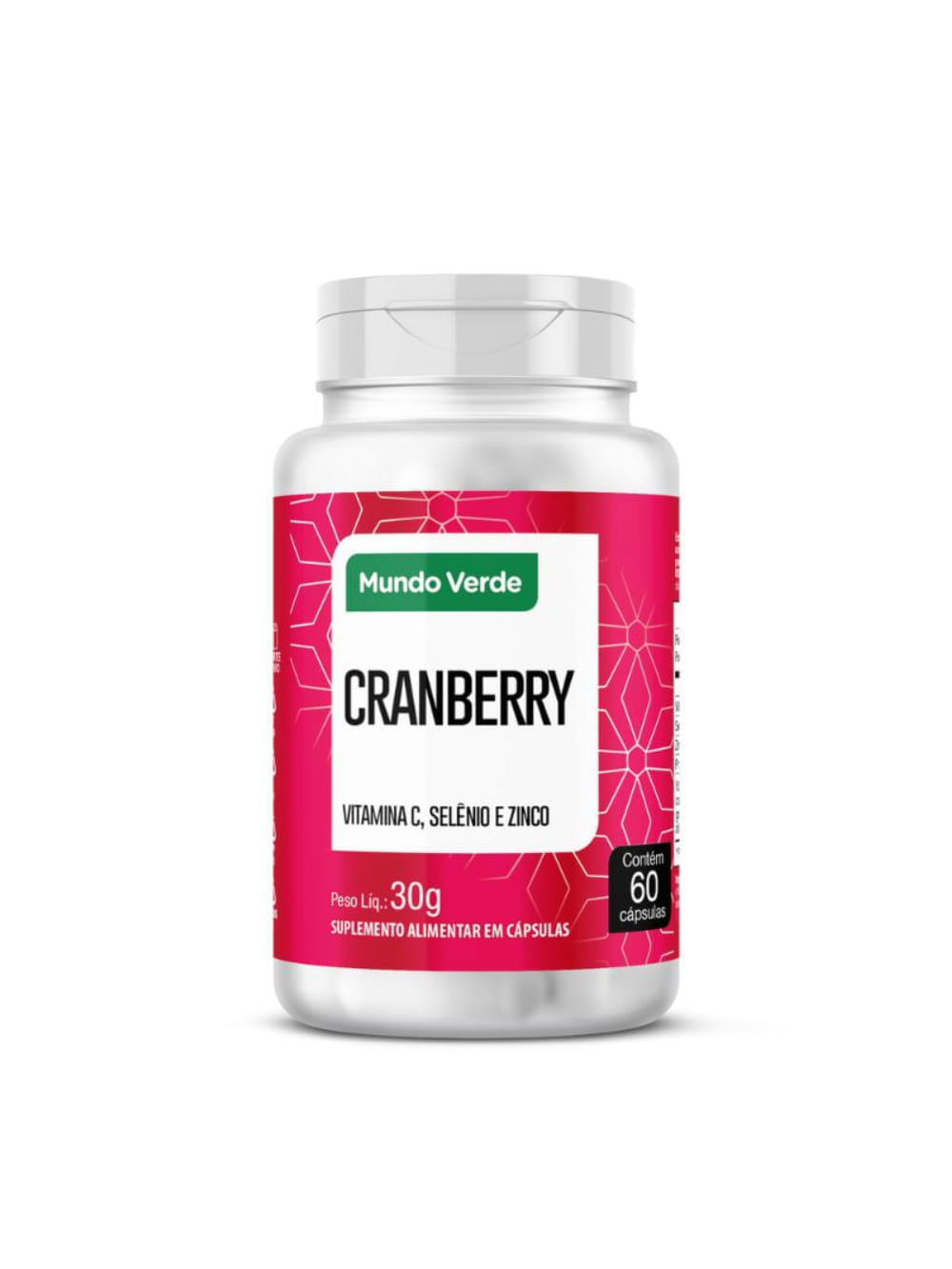 Cranberry com Vitamina C Selênio e Zinco 60 Cápsulas Mundo Verde