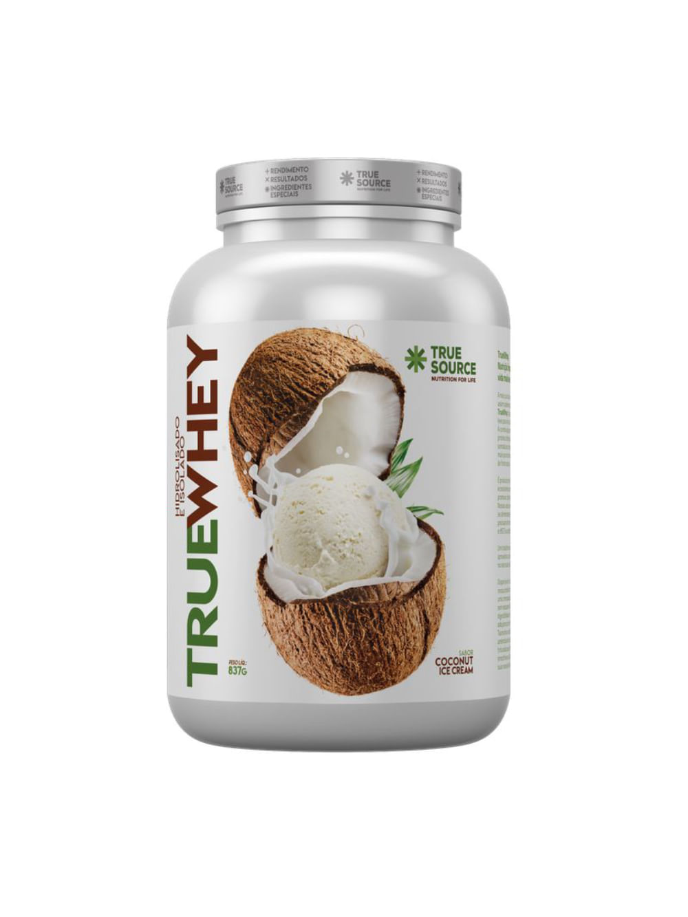 Whey Protein Isolado e Hidrolisado Coconut 837g True Source