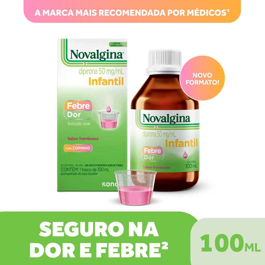 Infantil Dipirona Novalgina 50mg/ml Solução Oral 100ml