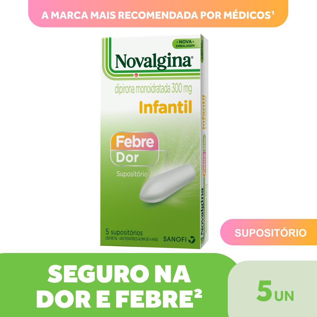 Novalgina 300mg  - 5 Supositórios