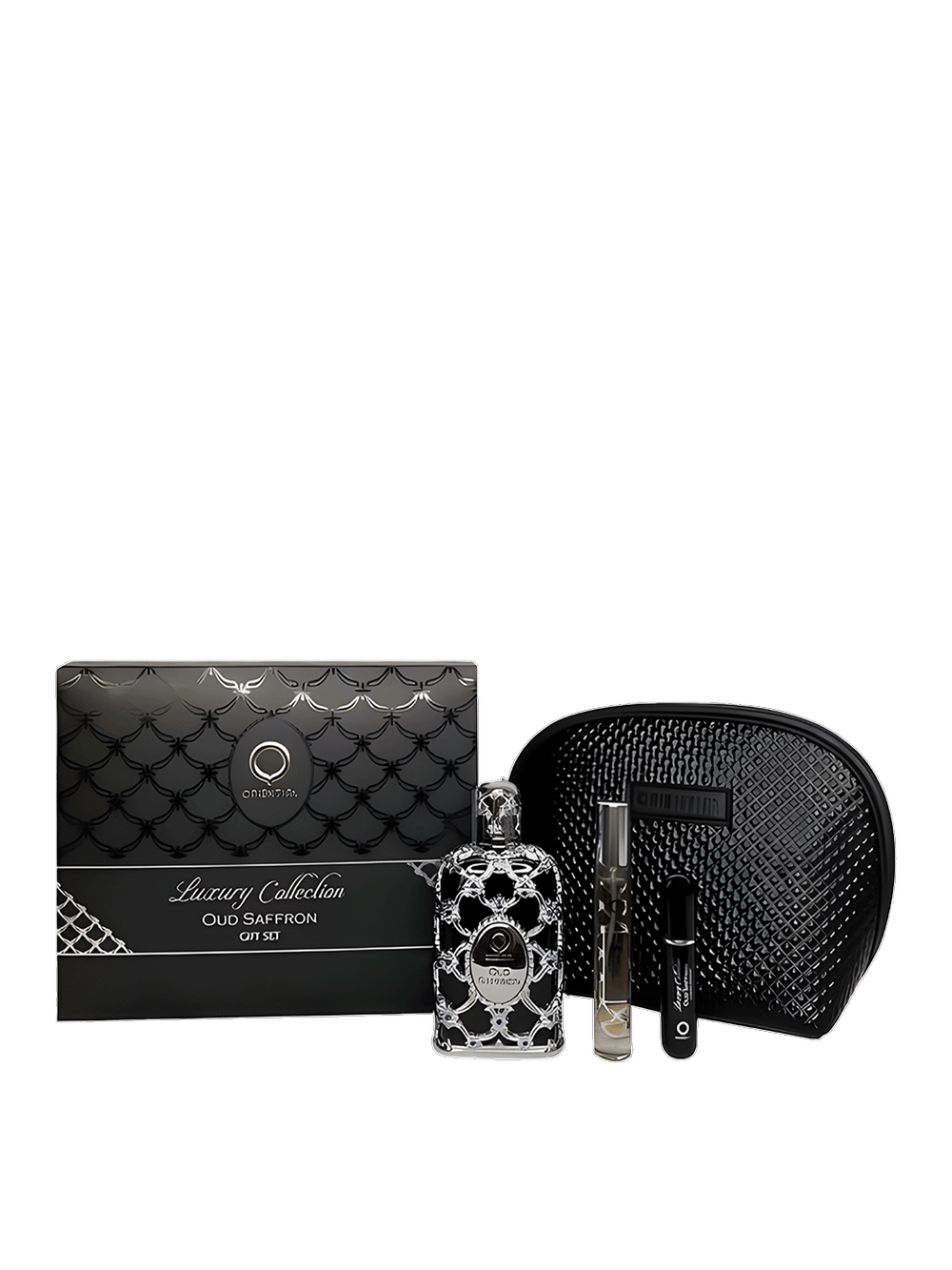 Kit Orientica Oud Saffron Unissex - EDP 80ml + Mini 7,5 Ml + Atomizer + Necessaire
