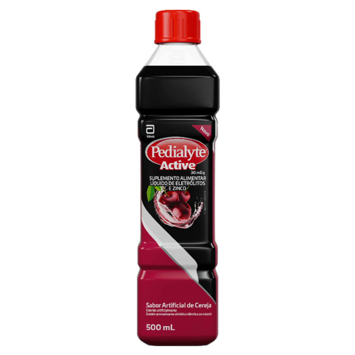 Pedialyte Active Suplemento Líquido de Eletrólitos e Zinco Cereja 500ml a partir de 2 anos