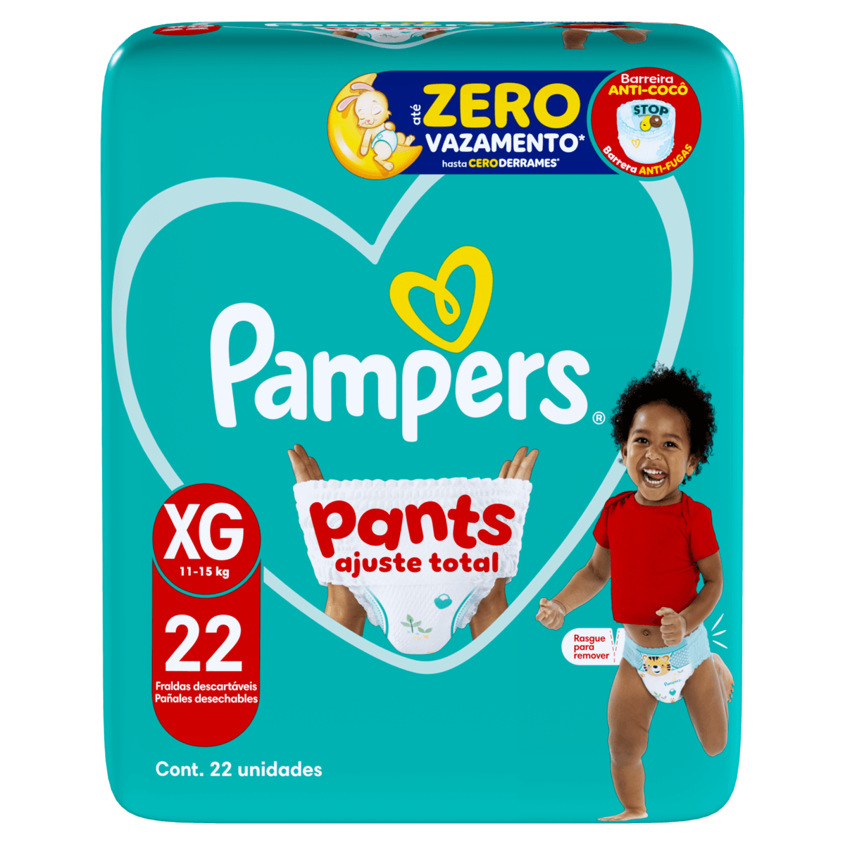 Fralda Pampers Pants Ajuste Total 22 unidades XG