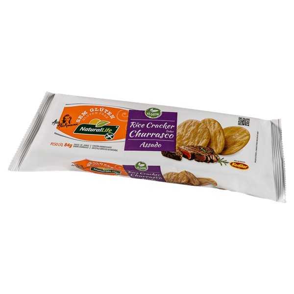 COLOR NAO DEFINIDO Snack Biscoito de Arroz Sabor Churrasco Sem Glúten Vegano 84g RICE CRACKER NATLIFE CHURRASCO 84G