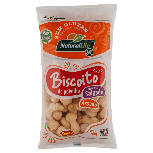 Natural Life Biscoito de Polvilho Salgado Assado Vegano Sem Glúten 90g BISC NATLIFE POLV SALG 90G