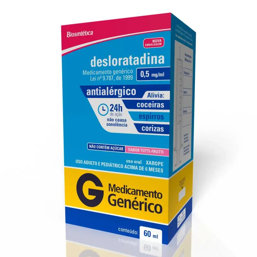 Desloratadina 0,5mg/ml Xarope 60ml - Biosintética