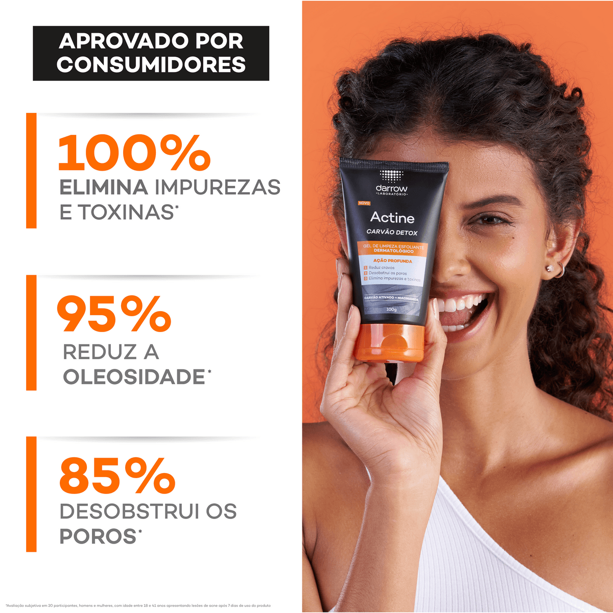 Gel de Limpeza Esfoliante Carvão Detox Actine - 100g - Imagem 7