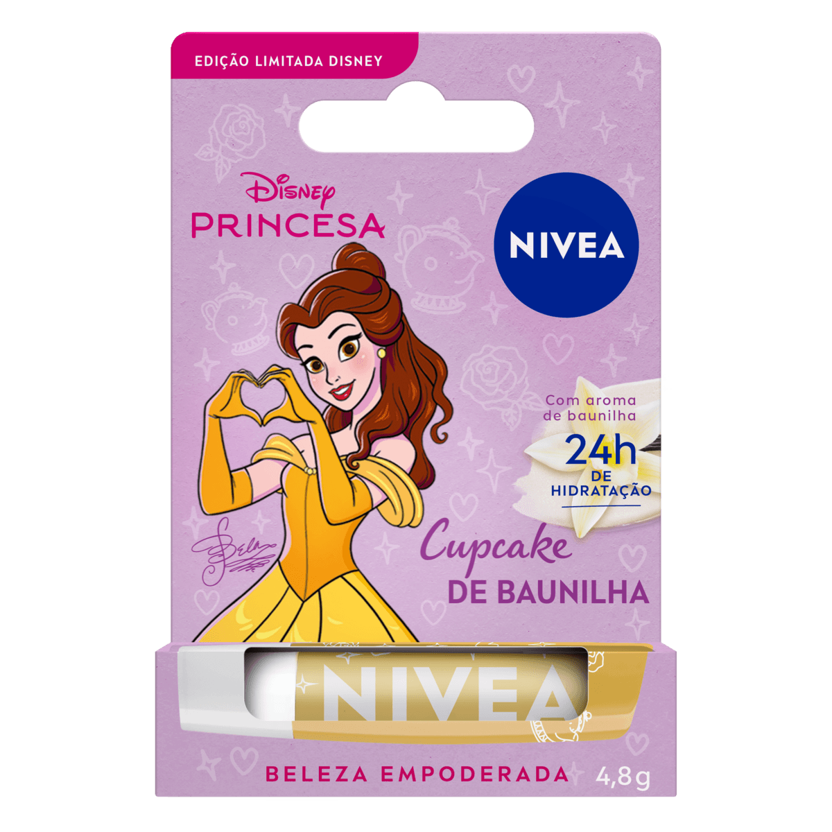 Hidratante Labial Cupcake de Baunilha Princesa Bela Nivea - 4,8g