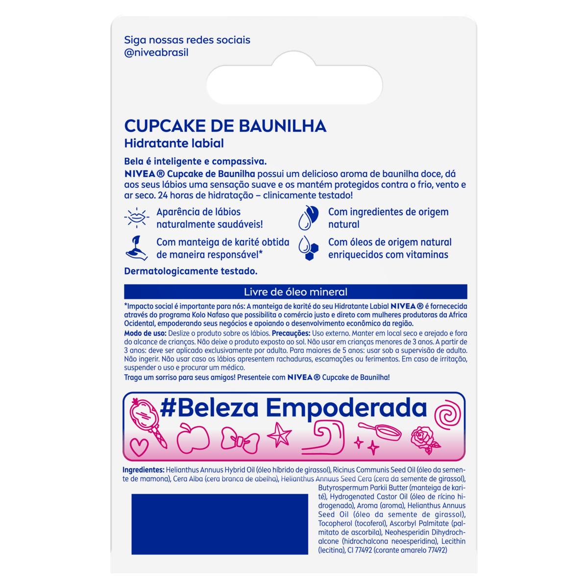 Hidratante Labial Cupcake de Baunilha Princesa Bela Nivea - 4,8g - Imagem 3