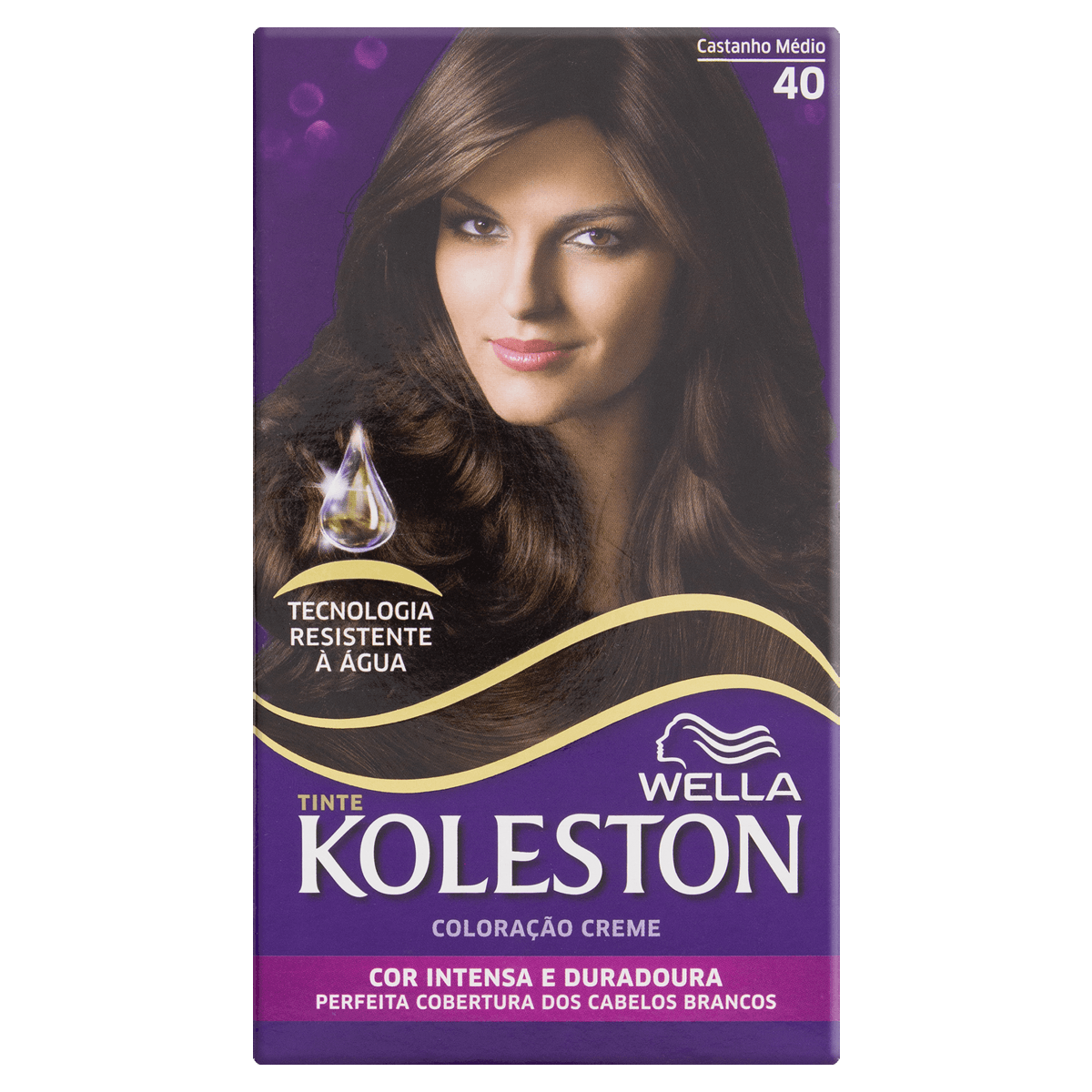 Coloração Permanente Koleston 40 Castanho Médio Kit 4 aplicações 55g+55ml+22ml+40ml