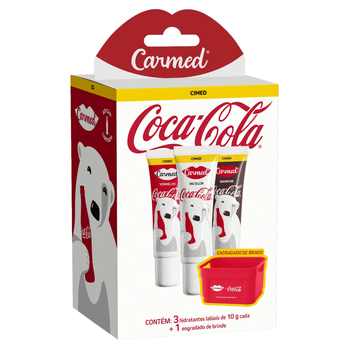 Kit Carmed Coca-Cola com 3 Hidratantes Labiais + Engradado Colecionável – Edição Limitada - Imagem 5