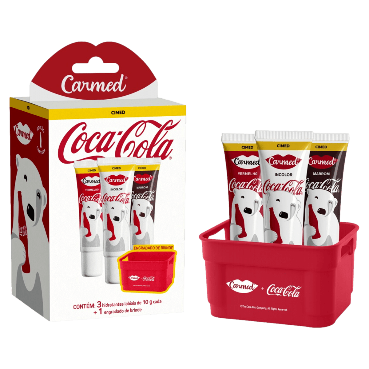 Kit Carmed Coca-Cola com 3 Hidratantes Labiais + Engradado Colecionável – Edição Limitada - Imagem 7