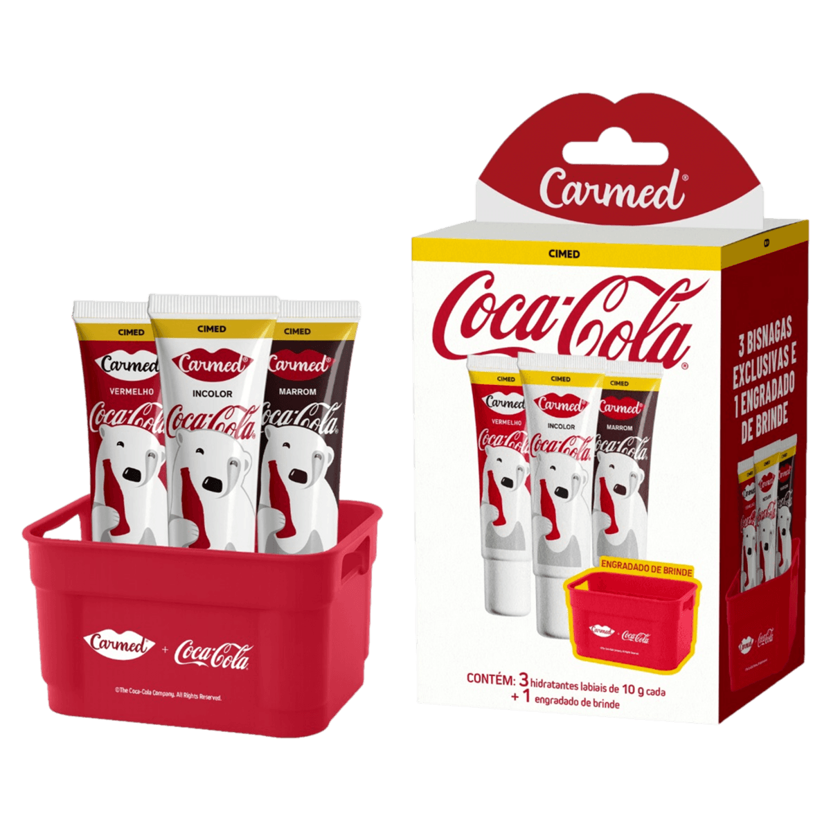 Kit Carmed Coca-Cola com 3 Hidratantes Labiais + Engradado Colecionável – Edição Limitada - Imagem 6