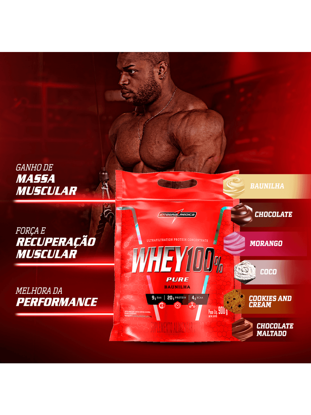WHEY 100% PURE Cookies And Cream - Pouch 900g - Imagem 2
