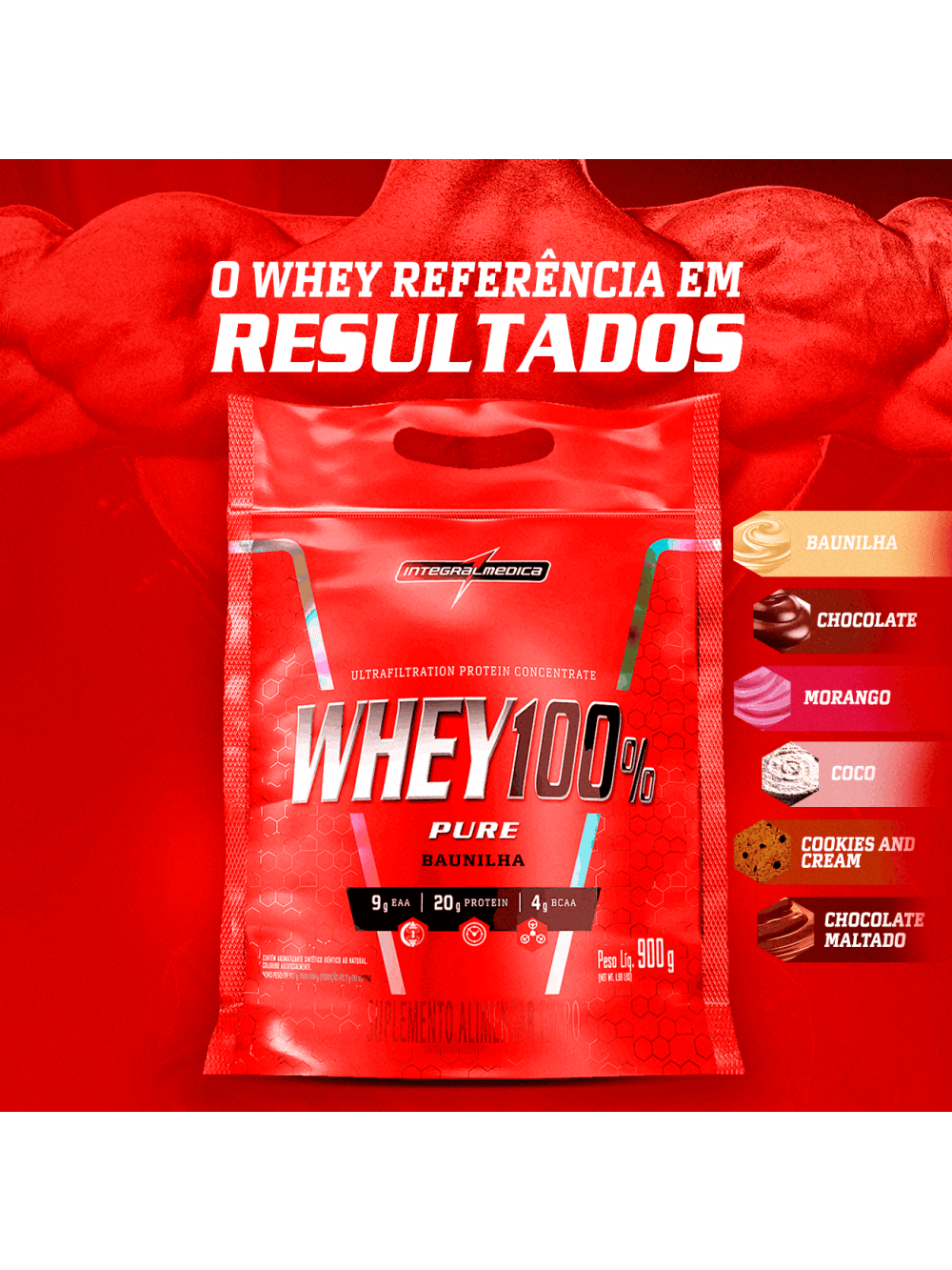 WHEY 100% PURE Cookies And Cream - Pouch 900g - Imagem 5