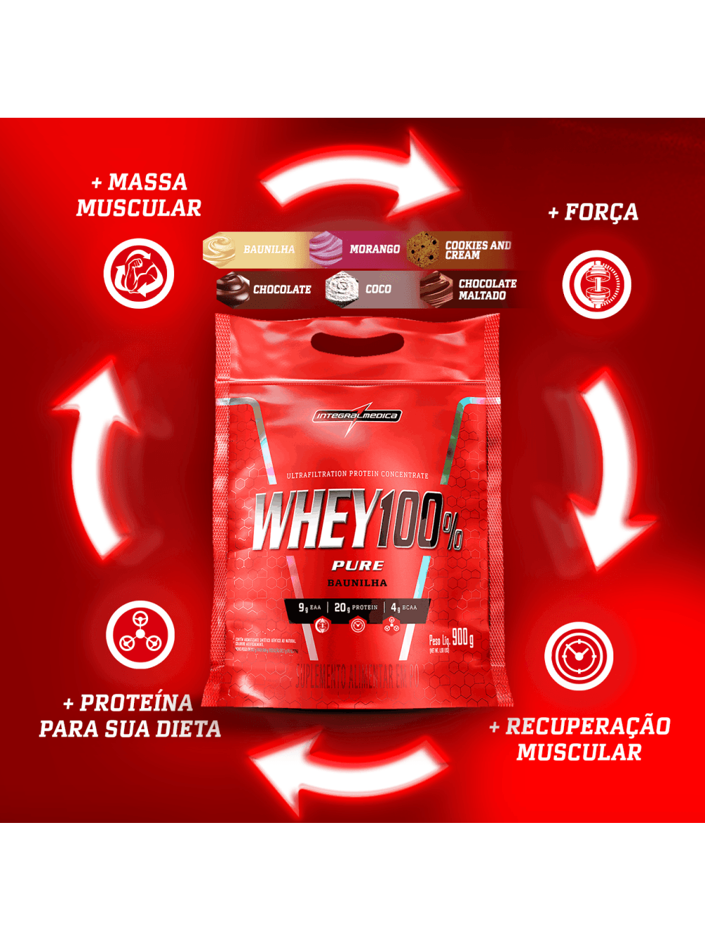 WHEY 100% PURE Cookies And Cream - Pouch 900g - Imagem 6