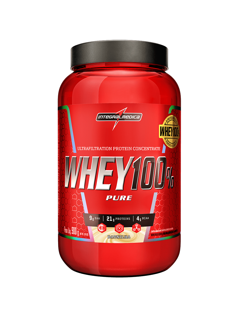 Whey Protein Concentrado Pote 900g Baunilha