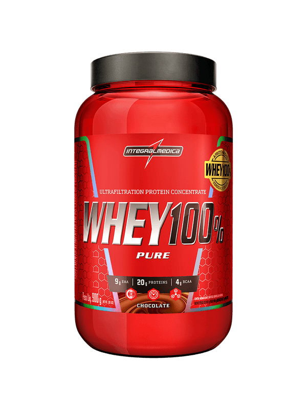 Whey Protein 100% Pure Chocolate Pote 900g Integralmedica