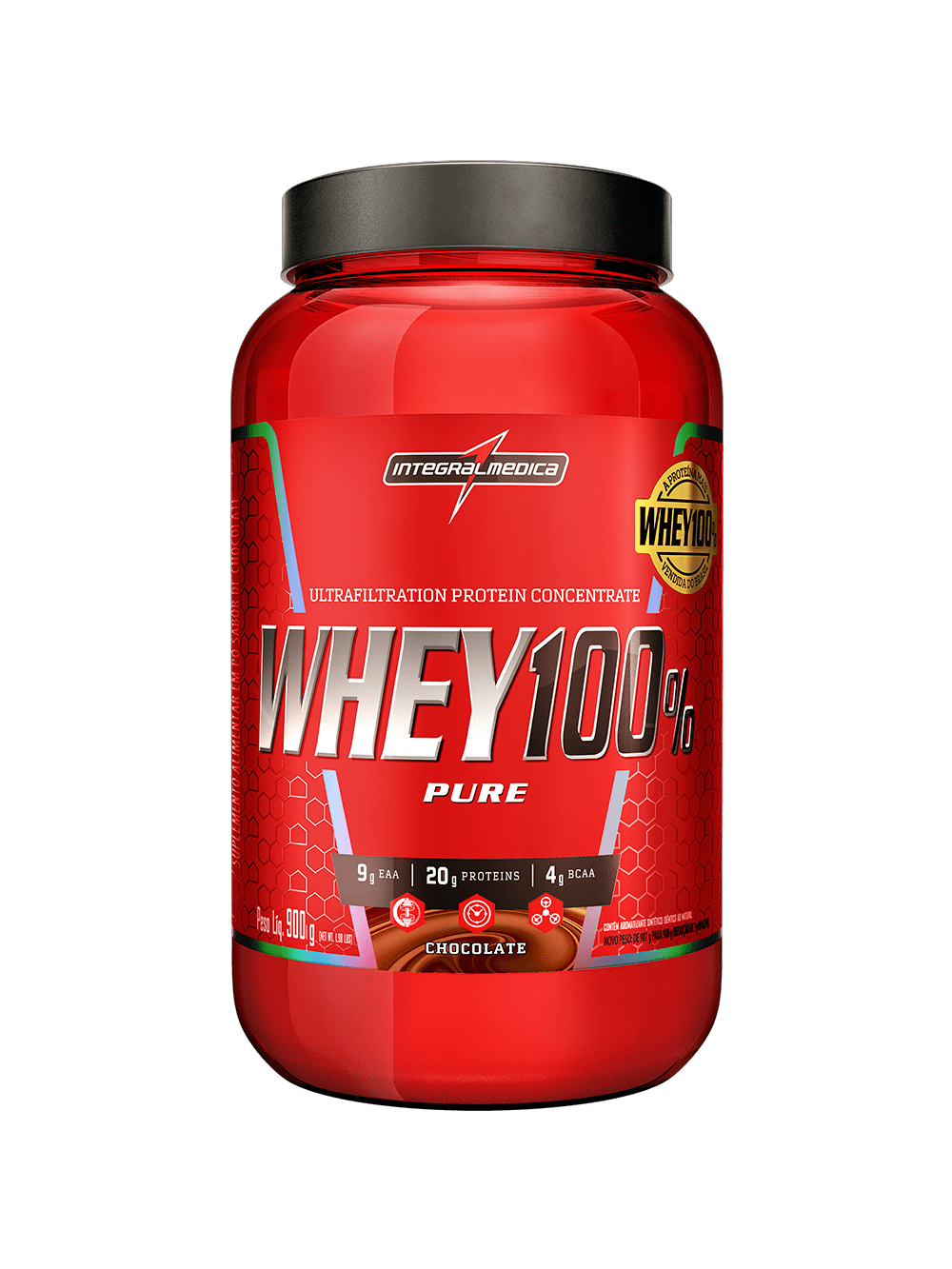 Whey Protein Concentrado Pote 900g Chocolate