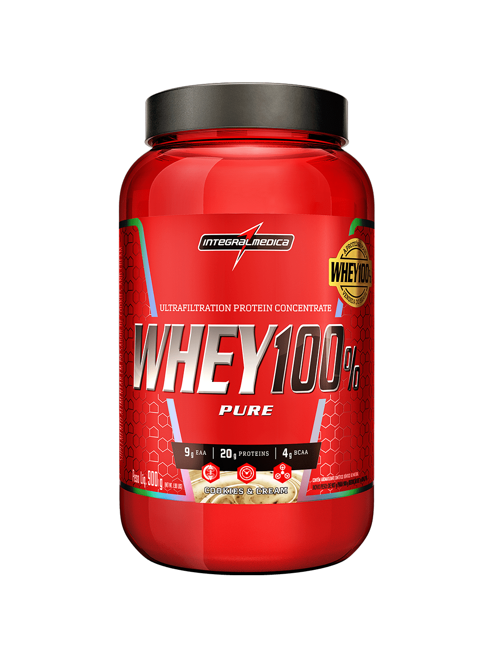 Whey Protein Concentrado Pote 900g Cookies
