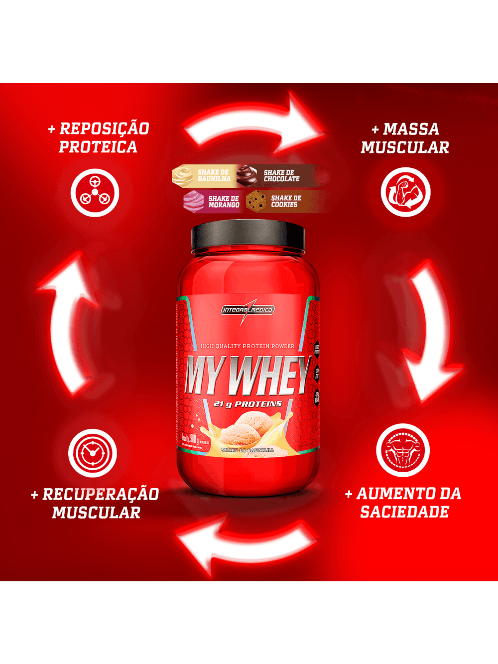 MY WHEY – High quality protein powder 900g Shake de Baunilha - Imagem 4