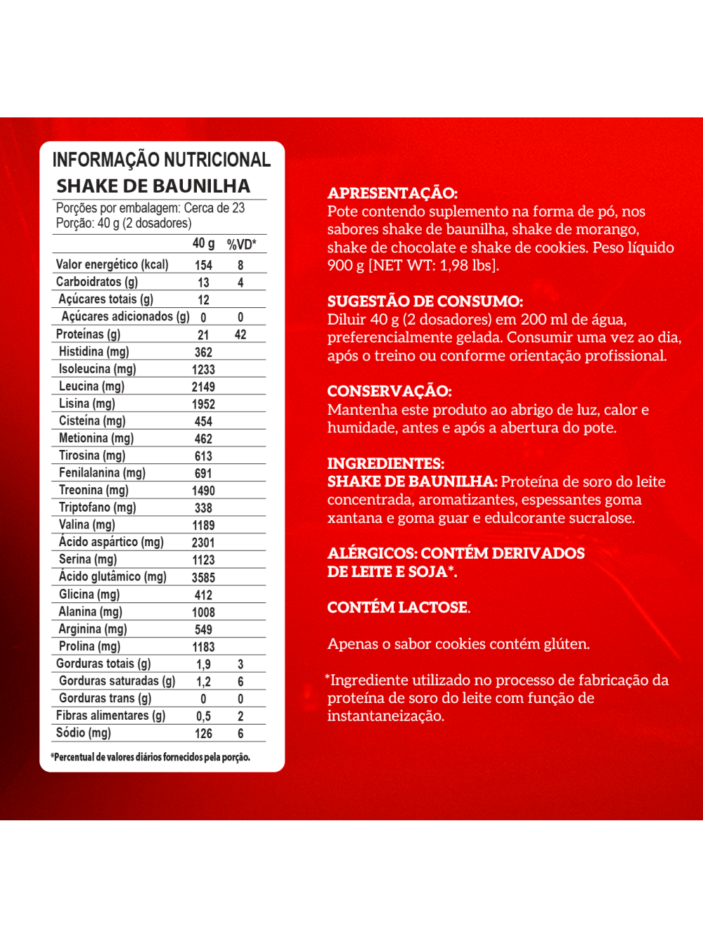 MY WHEY – High quality protein powder 900g Shake de Baunilha - Imagem 6