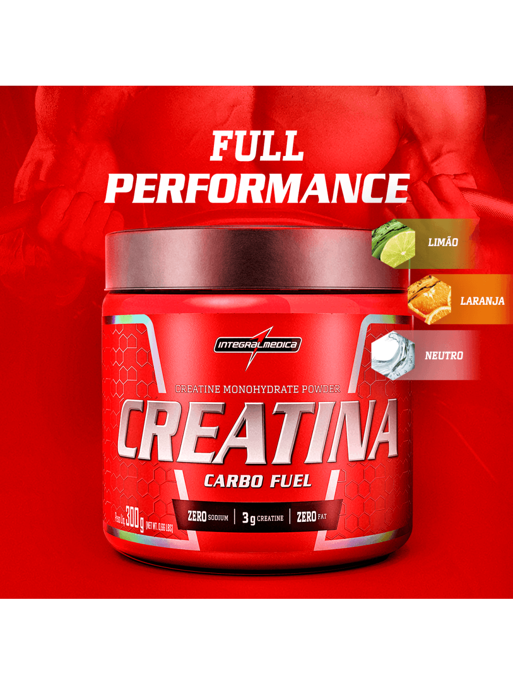 Creatina com Carboidrato 300g Neutro - Imagem 3