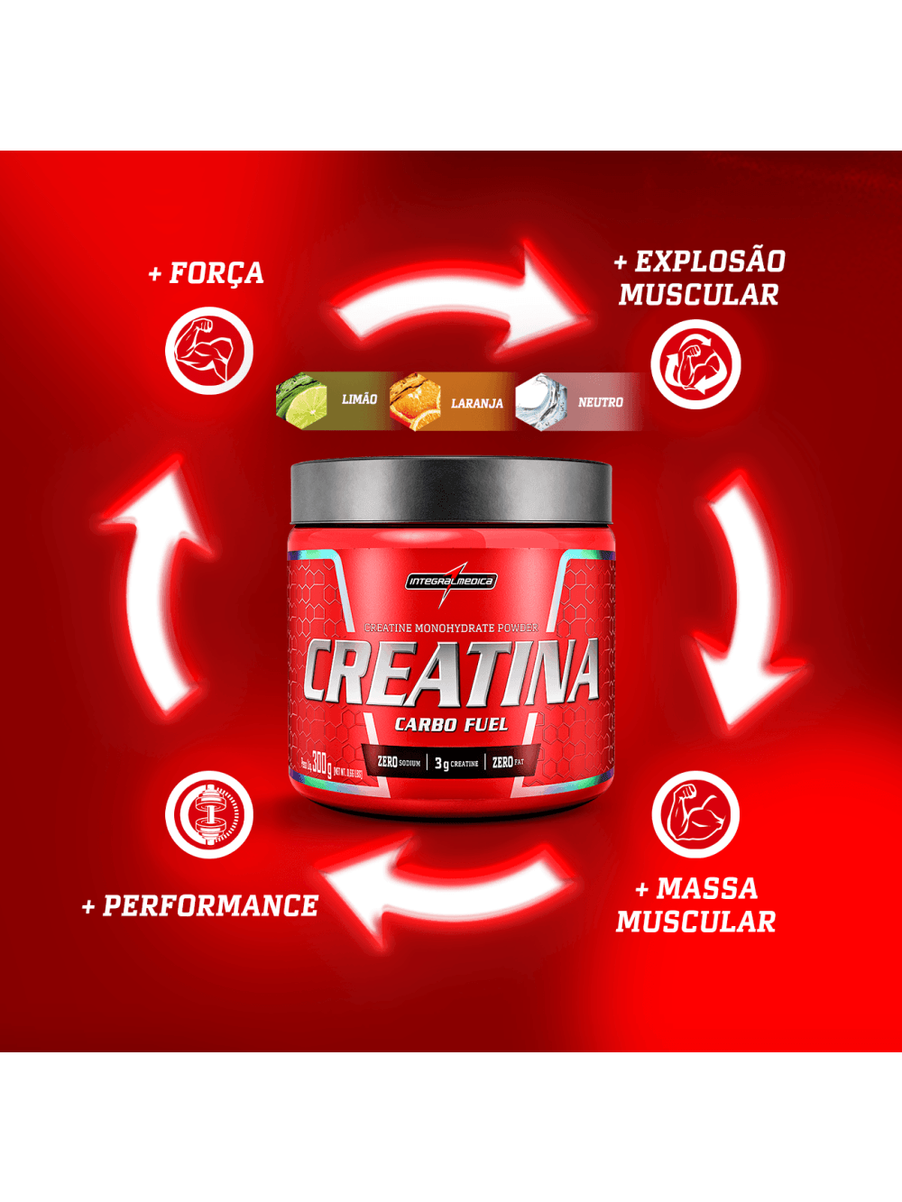 Creatina com Carboidrato 300g Neutro - Imagem 5