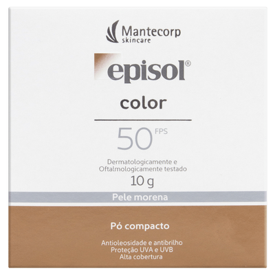 Protetor Solar Episol Color Pó Compacto FPS 50 Pele Morena -10g
