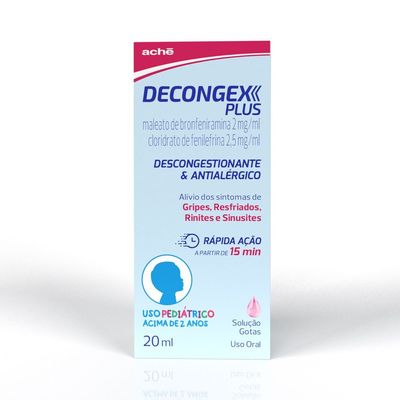 Decongex Plus Maleato de Bronfeniramina 2mg/ml Aché Gotas - 20ml
