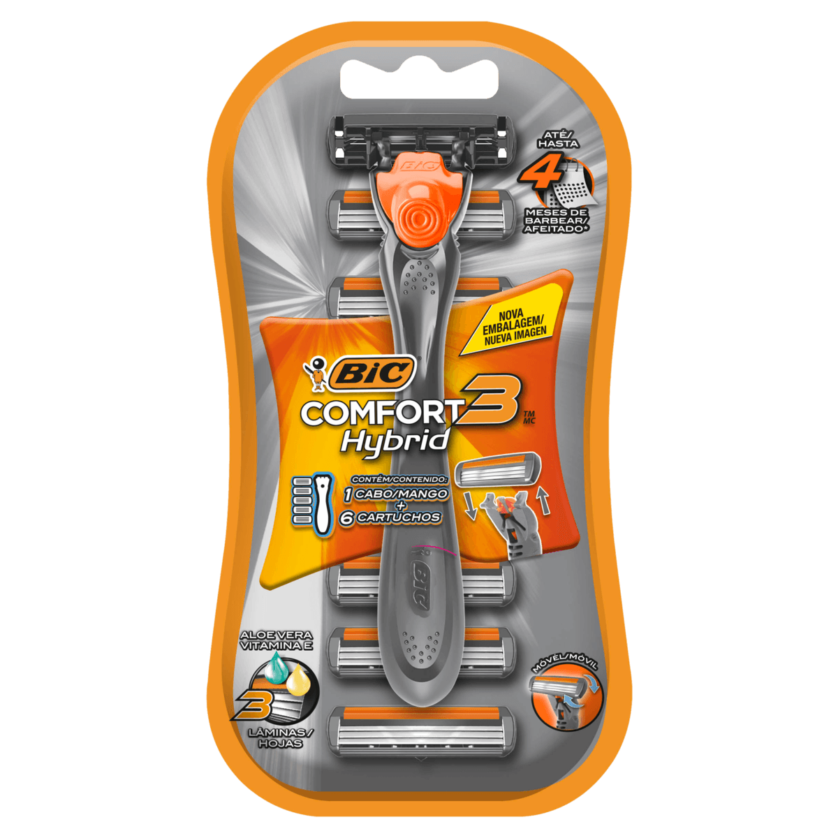 Aparelho de Barbear Comfort 3 Hybrid 3 lâminas Aloe Vera - Bic