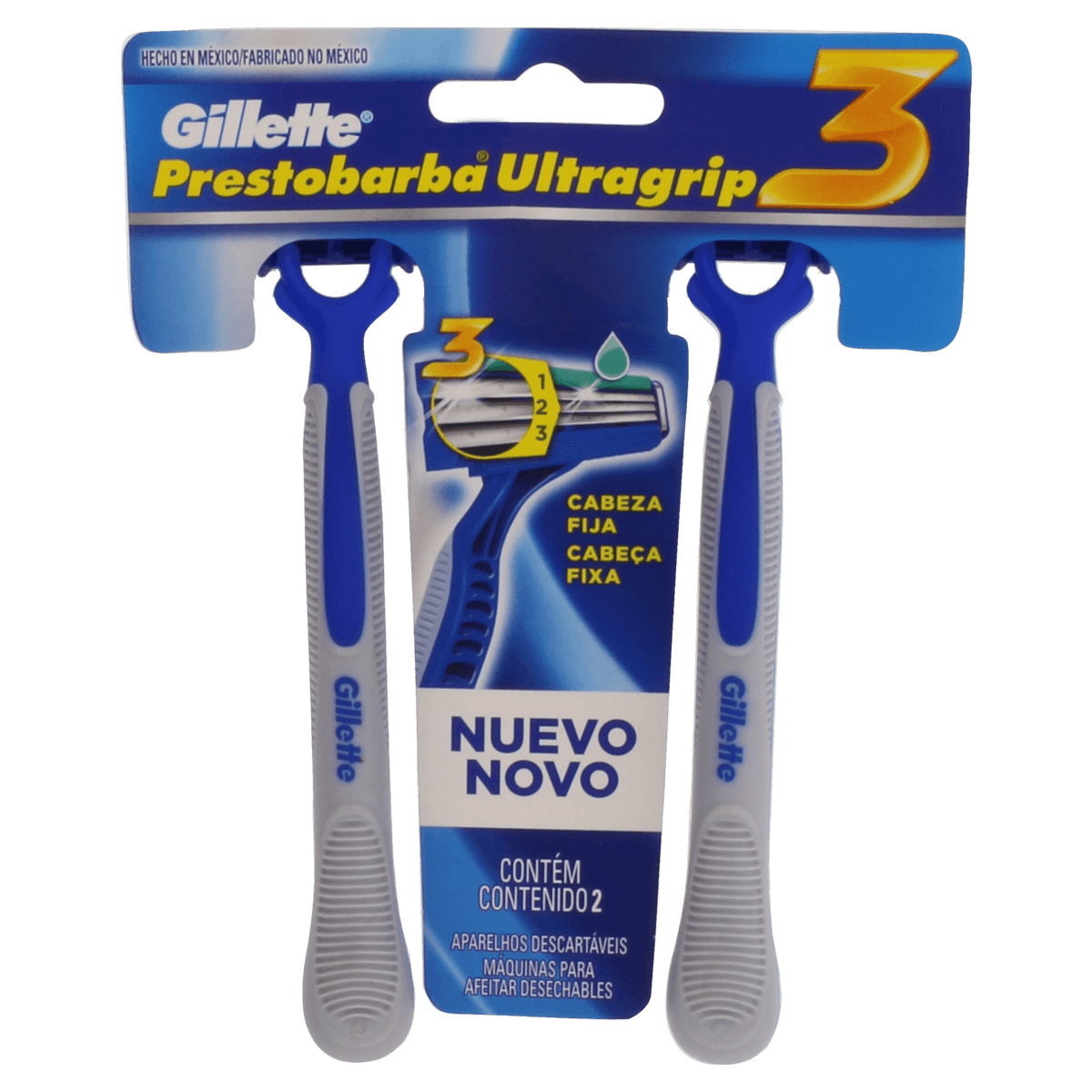 Aparelho de Barbear Descartável Prestobarba Ultragrip 3 2 Unidades 3 Lâminas Gillette