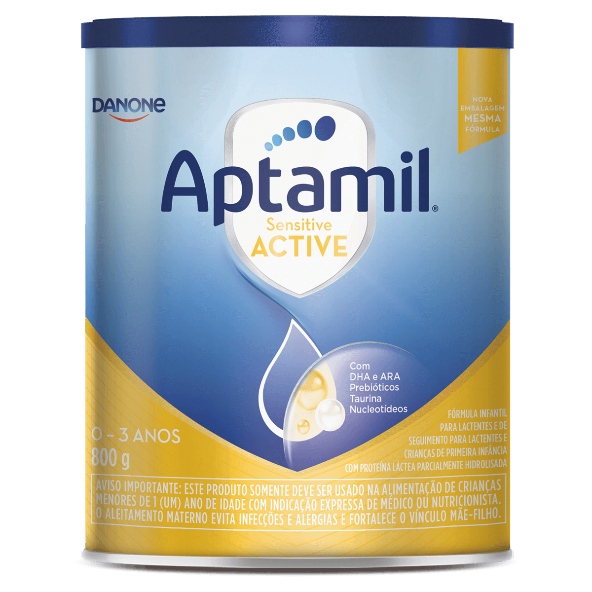 Aptamil Fórmula Infantil ProExpert Active 800g – proteínas parcialmente hidrolisadas, DHA