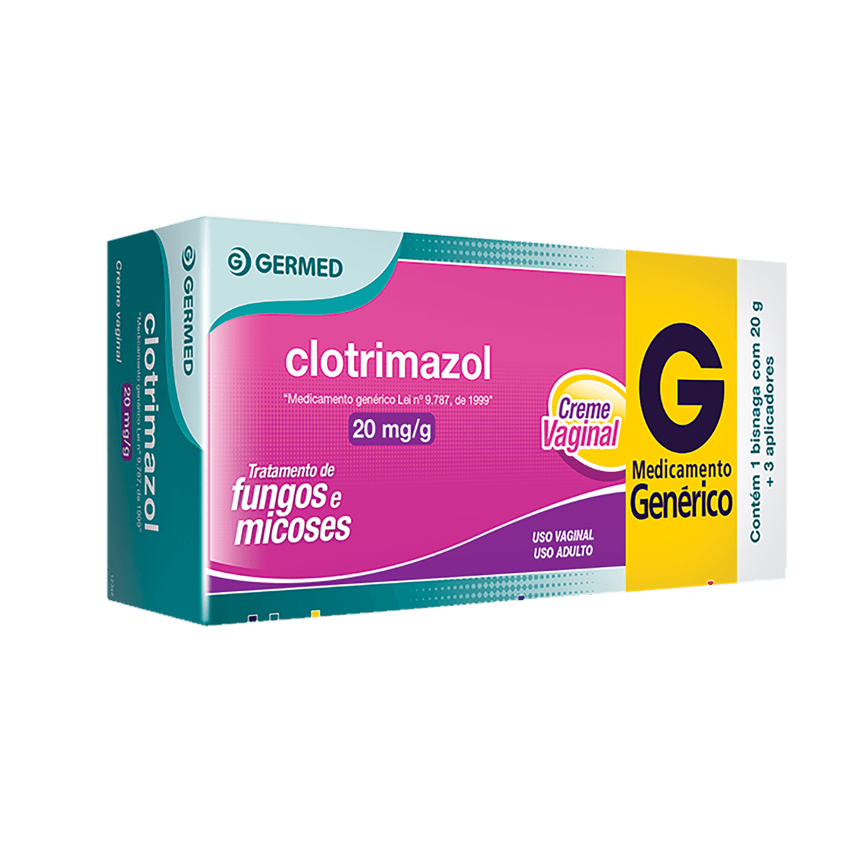 Clotrimazol 20Mg Creme Vaginal 20G + 3 Aplicadoricador - Genérico - Germed