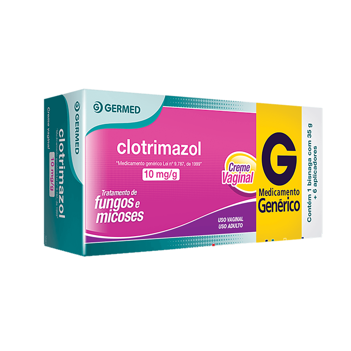 Clotrimazol 10Mg Creme Vaginal 35G + 6 Aplicadoricador - Genérico - Germed