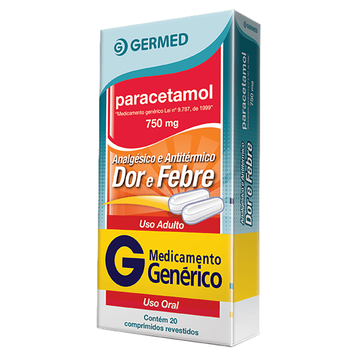 Paracetamol 750Mg 20 Comprimidos Revestidos - Germed