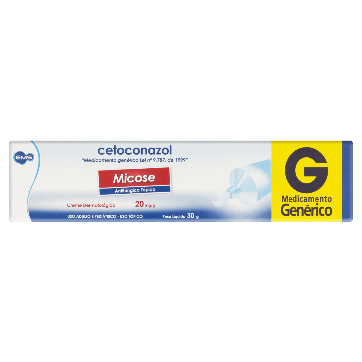 Cetoconazol 20Mg Creme Dermatológico 30G - Ems Genérico