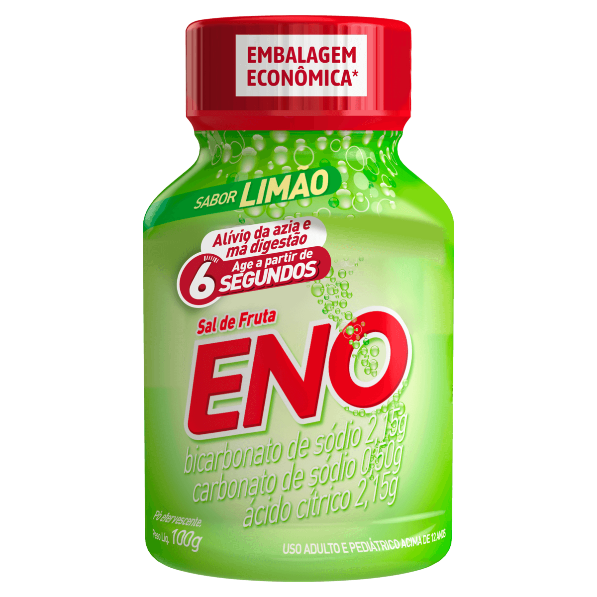 Antiácido Sal De Fruta Limão Eno 100G Pó Efervescente