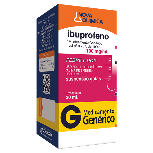 Ibuprofeno 100mg Suspensão Oral Gotas 20ml - Nova Química