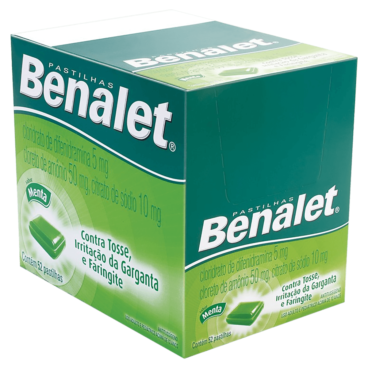 Pastilhas Para Garganta Benalet Sabor Menta 04 Unidades — Pastilhas Benalet Sabor Menta 04 Unidades